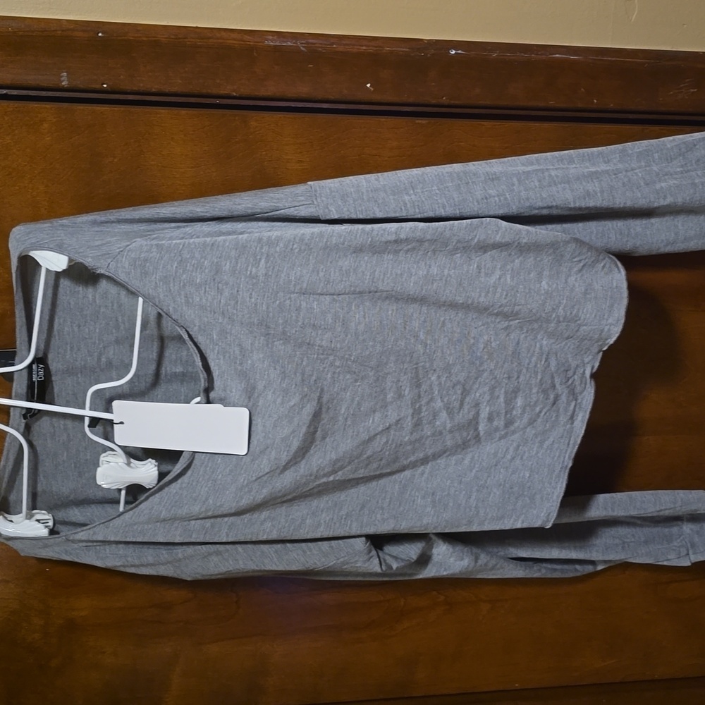 Casual Gray Long Sleeve Crop Top